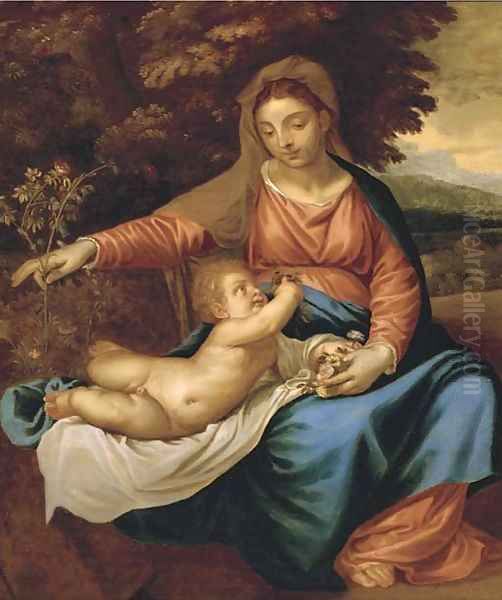 The Madonna and Child Oil Painting by Palma Vecchio (Jacopo Negretti)