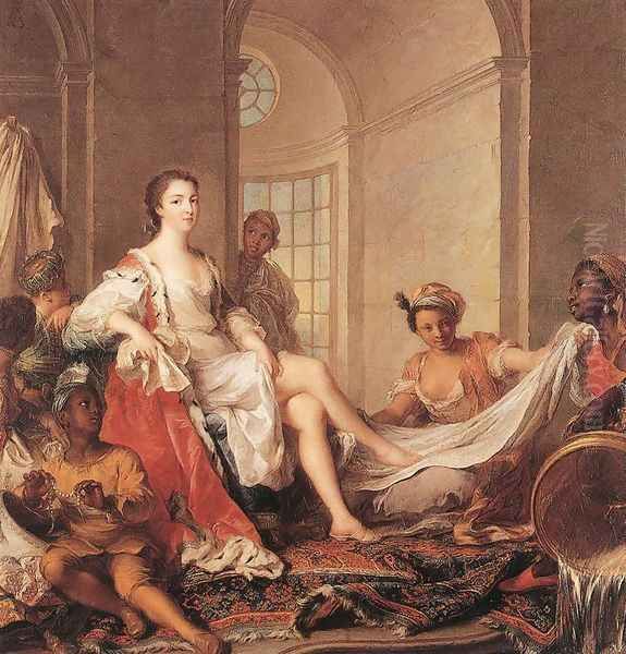 Mademoiselle de Clermont as a Sultan's Wife Oil Painting by Jean-Marc Nattier