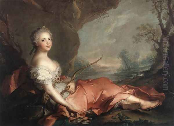 Marie Adelaide of France as Diana 1745 Oil Painting by Jean-Marc Nattier