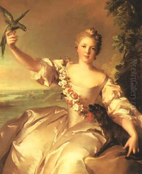 Portrait of the Marquise d'Antin Oil Painting by Jean-Marc Nattier