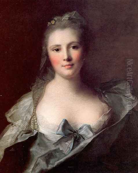 Mademoiselle Marsollier 1757 Oil Painting by Jean-Marc Nattier