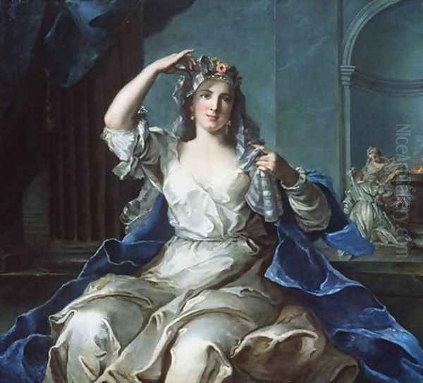 Portrait of a Lady as a Vestal Virgin Oil Painting by Jean-Marc Nattier