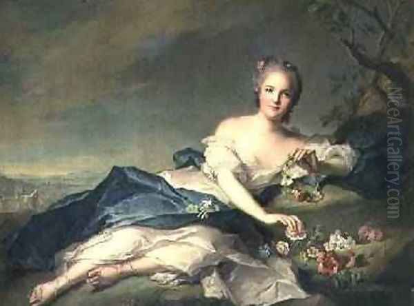 Henrietta Maria of France 1606-69 as Flora 1742 2 Oil Painting by Jean-Marc Nattier