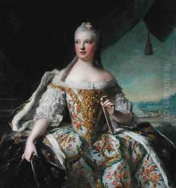 Dauphine MarieJosephe de Saxe 1731-67 Oil Painting by Jean-Marc Nattier