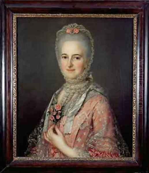 Mrs Jane Huddleston Oil Painting by Jean-Marc Nattier