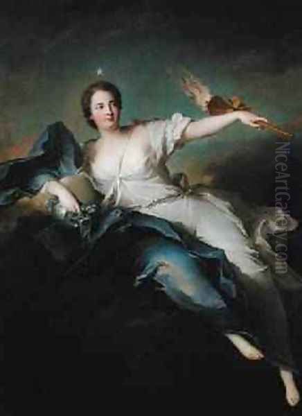 Portrait of MarieAnne de MaillyNesle 1717-44 Marquise of La Tournelle as Eos Oil Painting by Jean-Marc Nattier