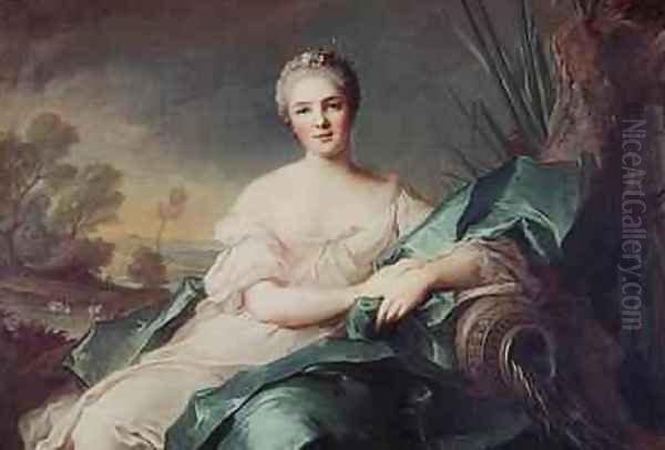 Portrait of Victoire de France as the element Water Oil Painting by Jean-Marc Nattier