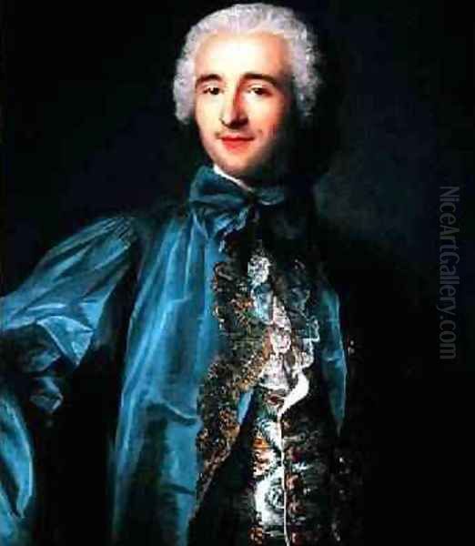 Portrait of a gentleman in a blue coat Oil Painting by Jean-Marc Nattier