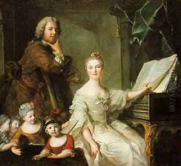 The Artist and his Family 1730-62 Oil Painting by Jean-Marc Nattier