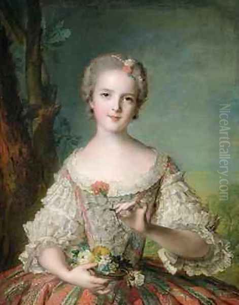 Portrait of Madame Louise de France 1737-87 at Fontevrault 1748 Oil Painting by Jean-Marc Nattier