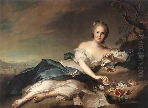 Henriette of France as Flora Oil Painting by Jean-Marc Nattier