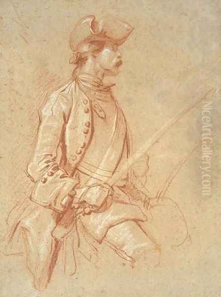 A horseman holding a sword Oil Painting by Jean-Marc Nattier