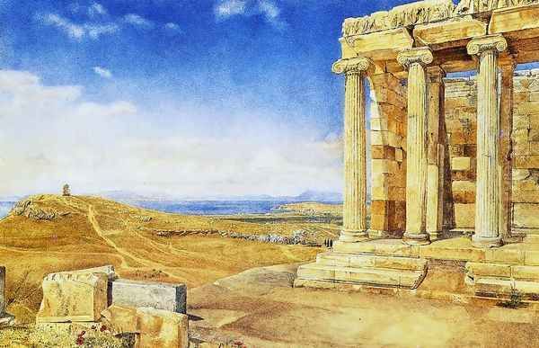 The Temple of Athena Nike on nthe Acropolis Oil Painting by Henry Roderick Newman