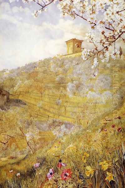 The Villa di Bellosguardo Oil Painting by Henry Roderick Newman