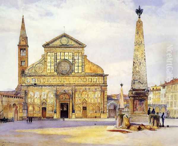 View of Santa Maria Novella Oil Painting by Henry Roderick Newman