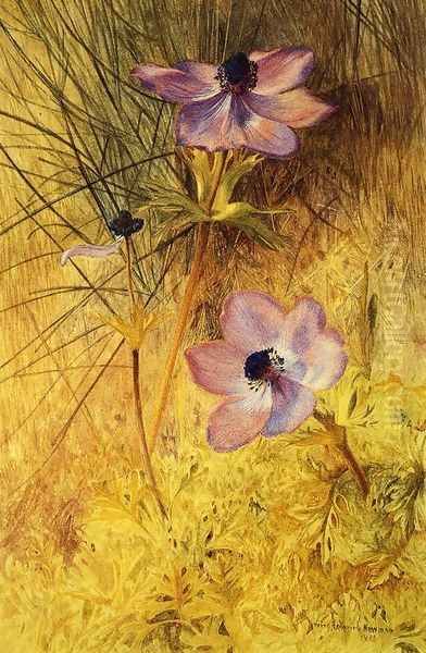 Florentine Wild Anemones Oil Painting by Henry Roderick Newman