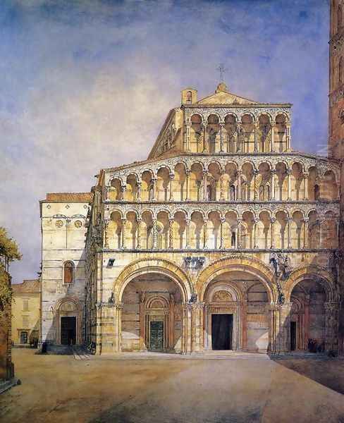 The Facade of the Duomo at Lucca Oil Painting by Henry Roderick Newman