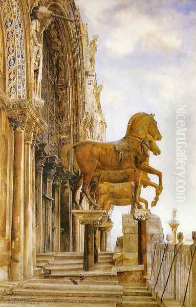 The Horses of St. Mark's Oil Painting by Henry Roderick Newman