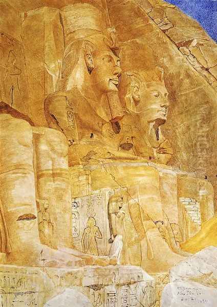 The Third and Fourth Figures at Abu Simbel Oil Painting by Henry Roderick Newman