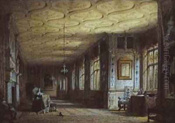 The Cartoon Gallery at Knole 1841 Oil Painting by Joseph Nash