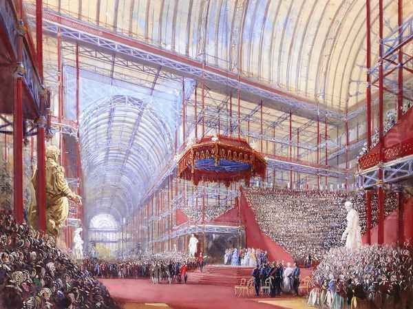 The Opening of the Crystal Palace, Sydenham, by Queen Victoria on 10th June 1854 Oil Painting by Joseph Nash