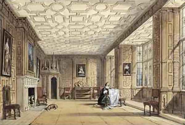 The Drawing Room at Broughton Castle Oil Painting by Joseph Nash