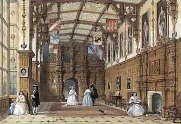 The Great Hall at Audley End Oil Painting by Joseph Nash