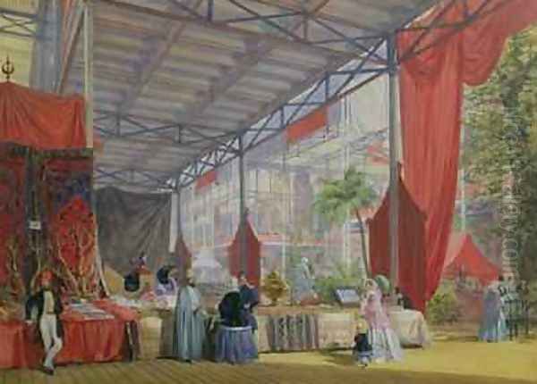 A Portion of the Transept of the Great Exhibition of 1851 Oil Painting by Joseph Nash