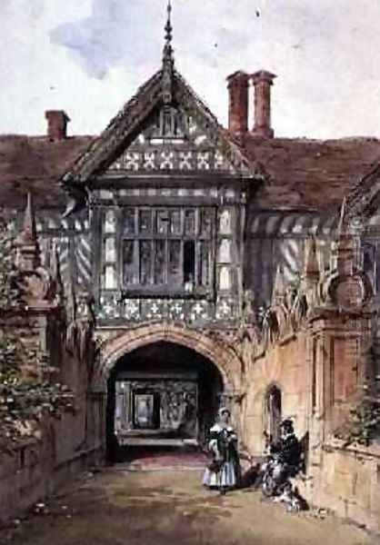 Speke Hall Lancs Oil Painting by Joseph Nash