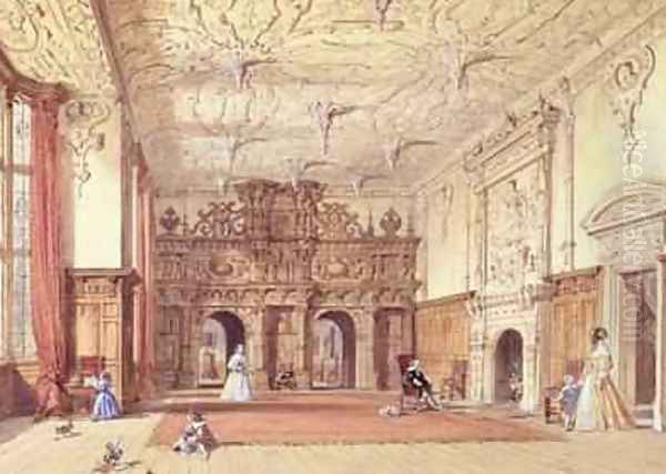 Crewe Hall Cheshire Oil Painting by Joseph Nash