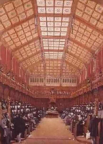 Interior of the House of Commons Oil Painting by Joseph Nash