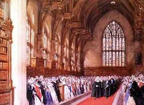 View of Westminster Hall Oil Painting by Joseph Nash