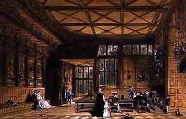 Interior of the Great Hall 1849 Oil Painting by Joseph Nash