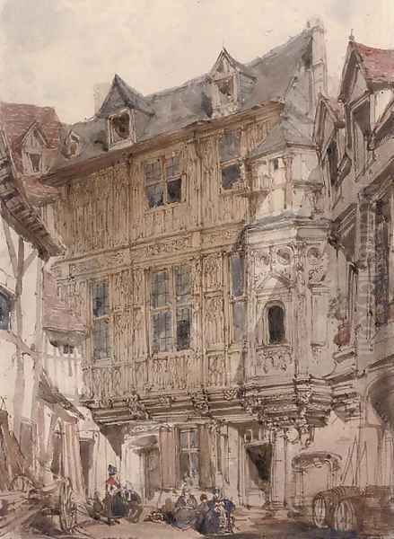 The backstreets of Rouen Oil Painting by Joseph Nash