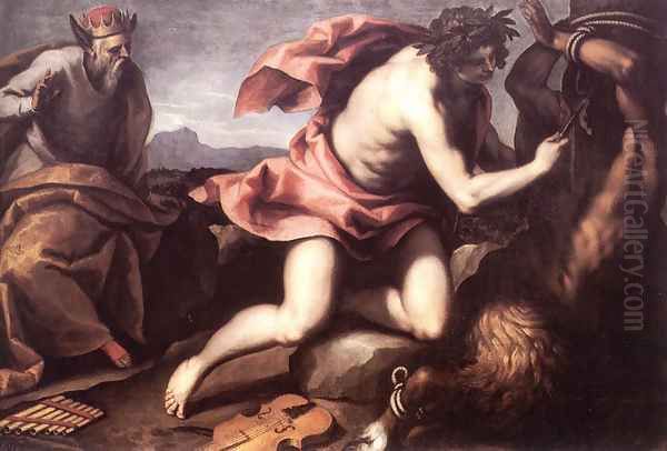 Apollo and Marsyas Oil Painting by Palma Vecchio (Jacopo Negretti)