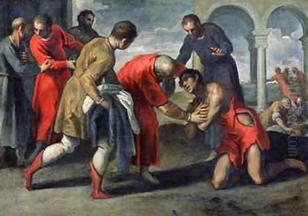 Return of the Prodigal Son Oil Painting by Palma Vecchio (Jacopo Negretti)