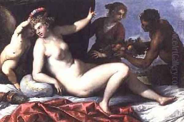 Offerings to Venus Oil Painting by Palma Vecchio (Jacopo Negretti)