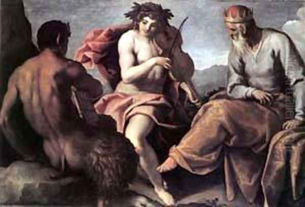 Apollo and Marsyas I Oil Painting by Palma Vecchio (Jacopo Negretti)