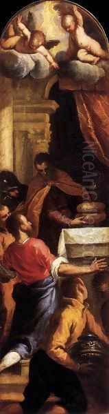 David and Achimelech Oil Painting by Palma Vecchio (Jacopo Negretti)