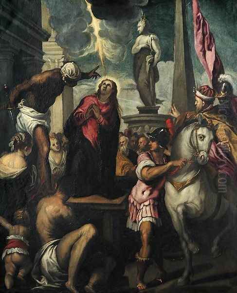 The Martyrdom of St Giustina Oil Painting by Palma Vecchio (Jacopo Negretti)