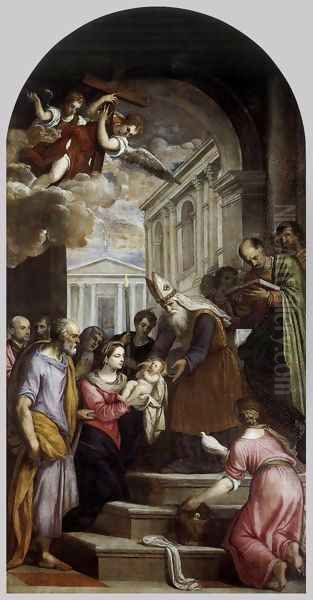 Presentation of Jesus in Temple Oil Painting by Palma Vecchio (Jacopo Negretti)