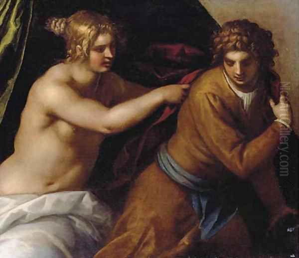 Joseph and Potiphar's wife Oil Painting by Palma Vecchio (Jacopo Negretti)