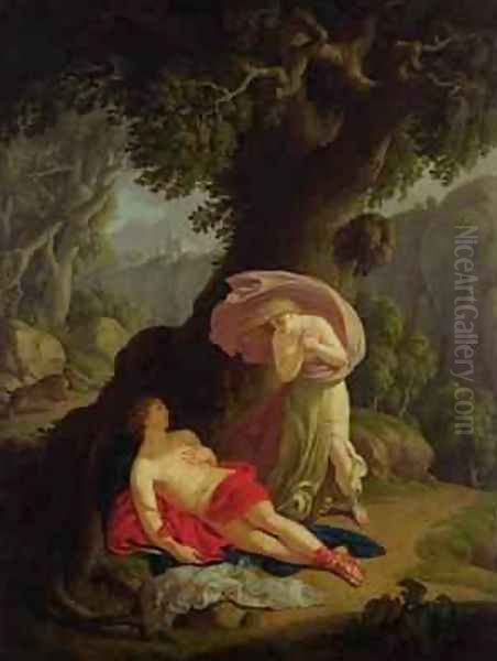 Pyramus and Thisbe 1788-90 Oil Painting by Johann August the Younger Nahl