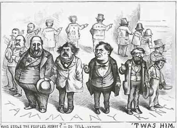 Who Stole the Peoples Money from The New York Times 1871 Oil Painting by Thomas Nast