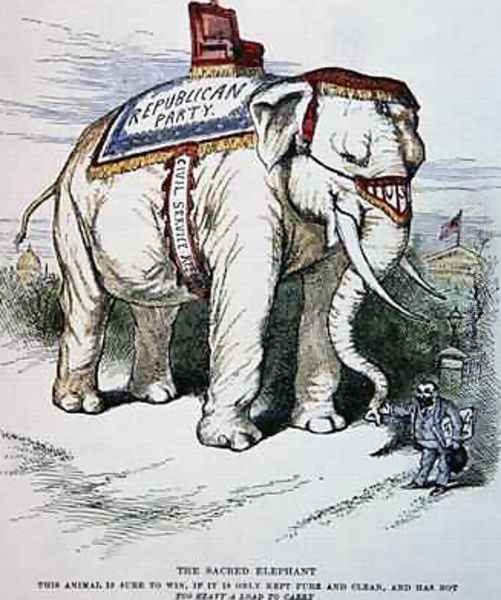 The Sacred Elephant 1884 Oil Painting by Thomas Nast