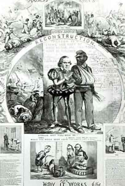 Reconstruction and How it Works from Harpers Weekly Oil Painting by Thomas Nast