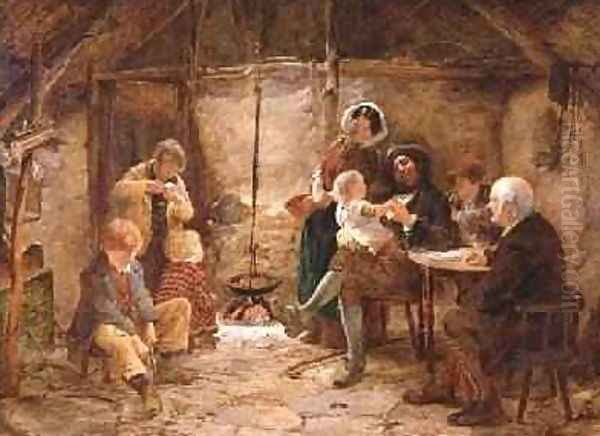 Bliss 1863 Oil Painting by Erskine Nicol