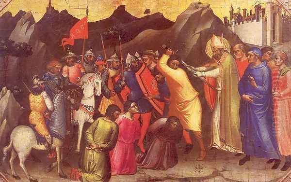 Saint Nicholas Saves Three Innocent Men 1380s Oil Painting by Mariotto Di Nardo