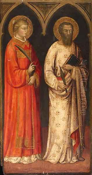 Saints Stephen and Bartholomew Oil Painting by Mariotto Di Nardo