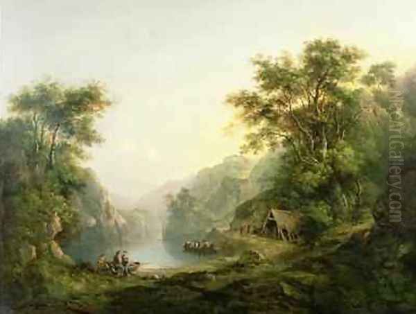 The Fishing Party Loch Katrine Scotland Oil Painting by Alexander Nasmyth